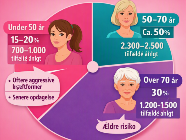 Aldersfordelingen af brystkræft i Danmark