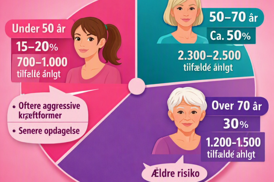 Aldersfordelingen af brystkræft i Danmark
